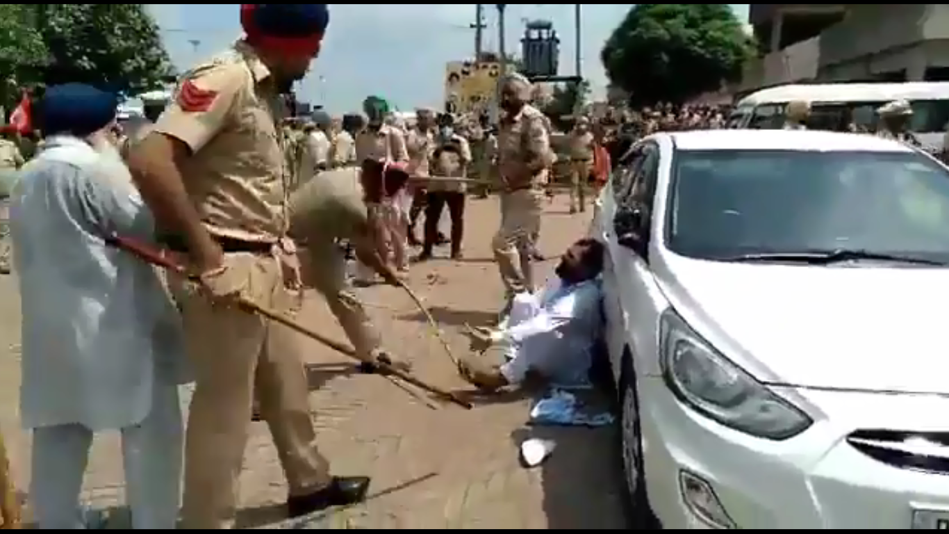 moga police attack on farmers